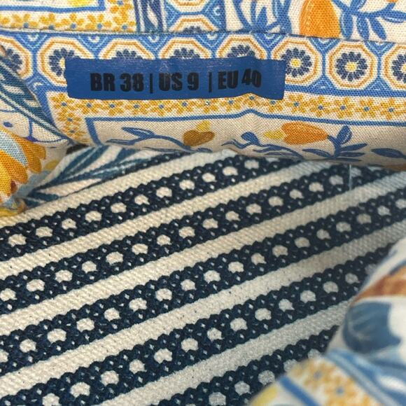 Farm Rio Navy Puffy Blue Palm Tree Printed Flip Flop Sandals Size 9 NWT - Picture 8 of 9